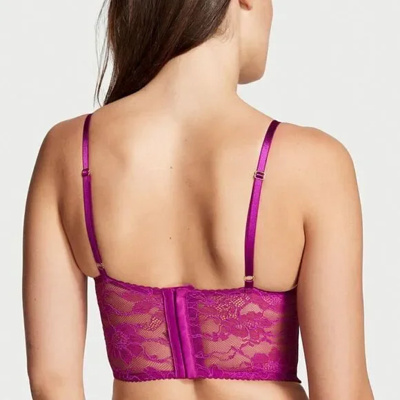 Victorias Secret Very Sexy Bombshell Add-2-Cups Push Up Corset Top Raspberry - Picture 7 of 10
